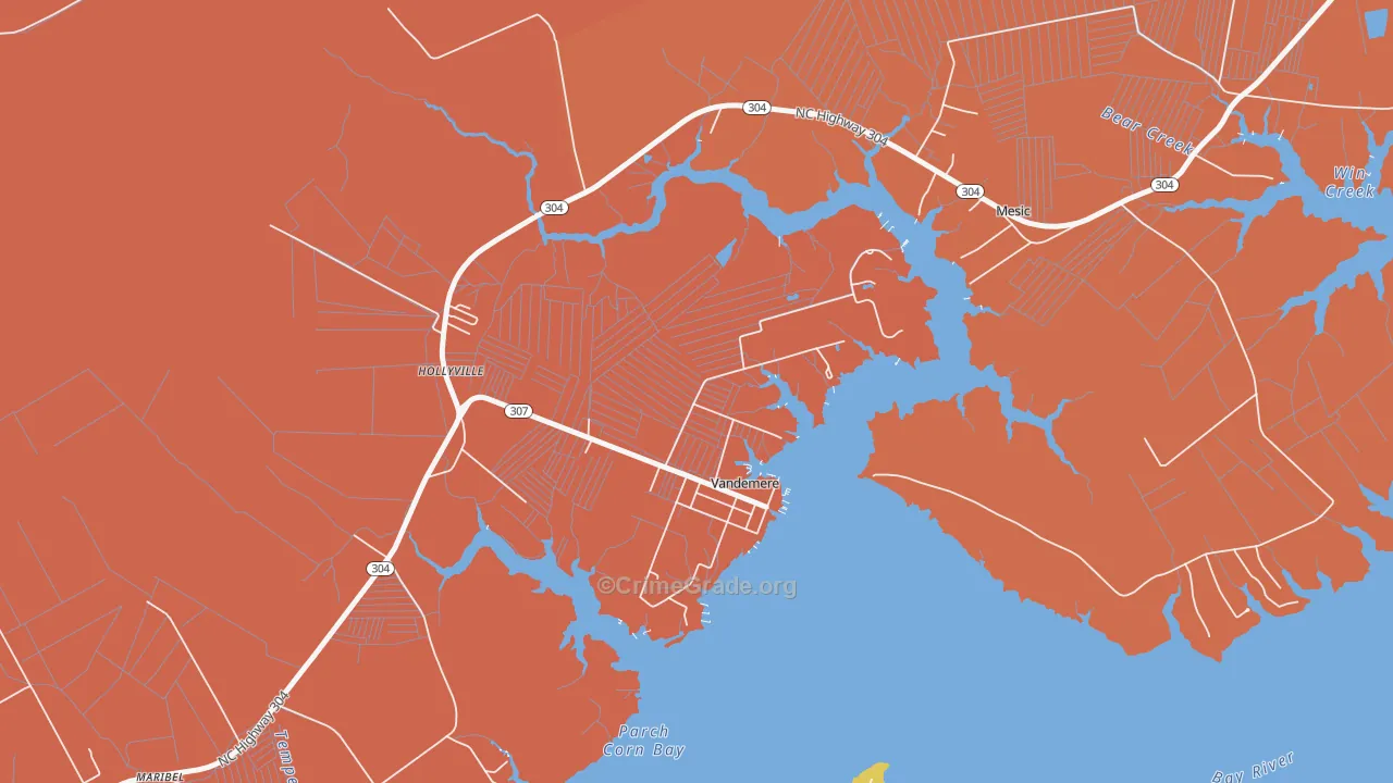 Vandemere, NC Map of Assault Rates