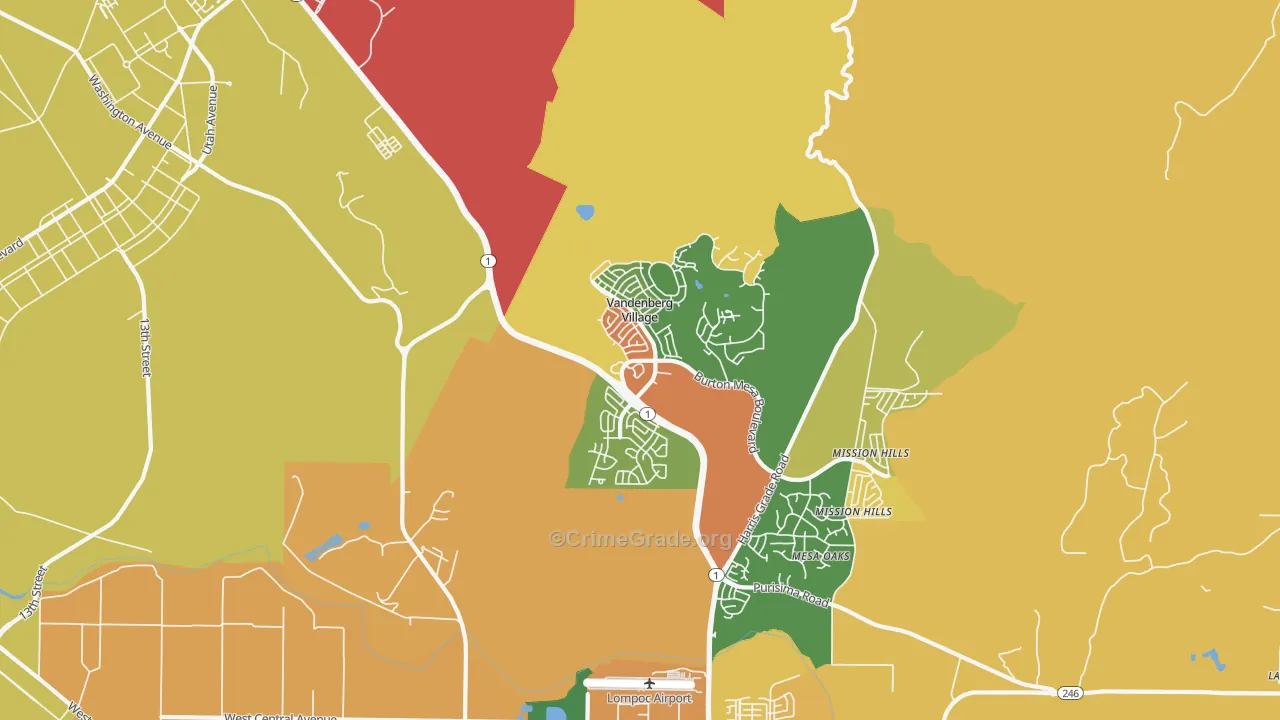 Vandenberg Village, CA Map of Assault Rates