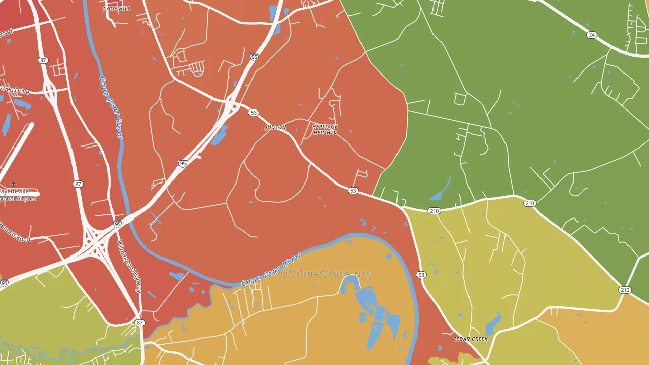 Vander, NC Map of Assault Rates