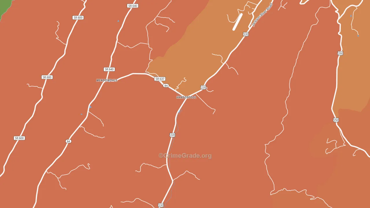 Vanderpool, VA Map of Assault Rates