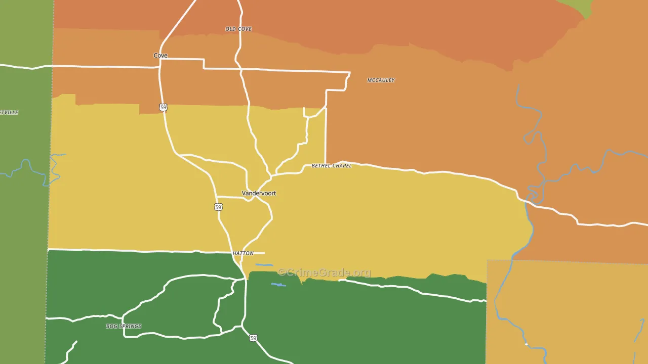 Vandervoort, AR Map of Assault Rates