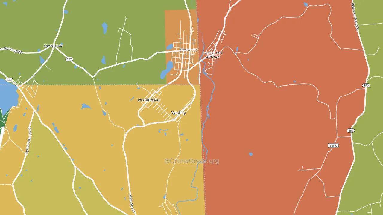 Vandling, PA Map of Assault Rates