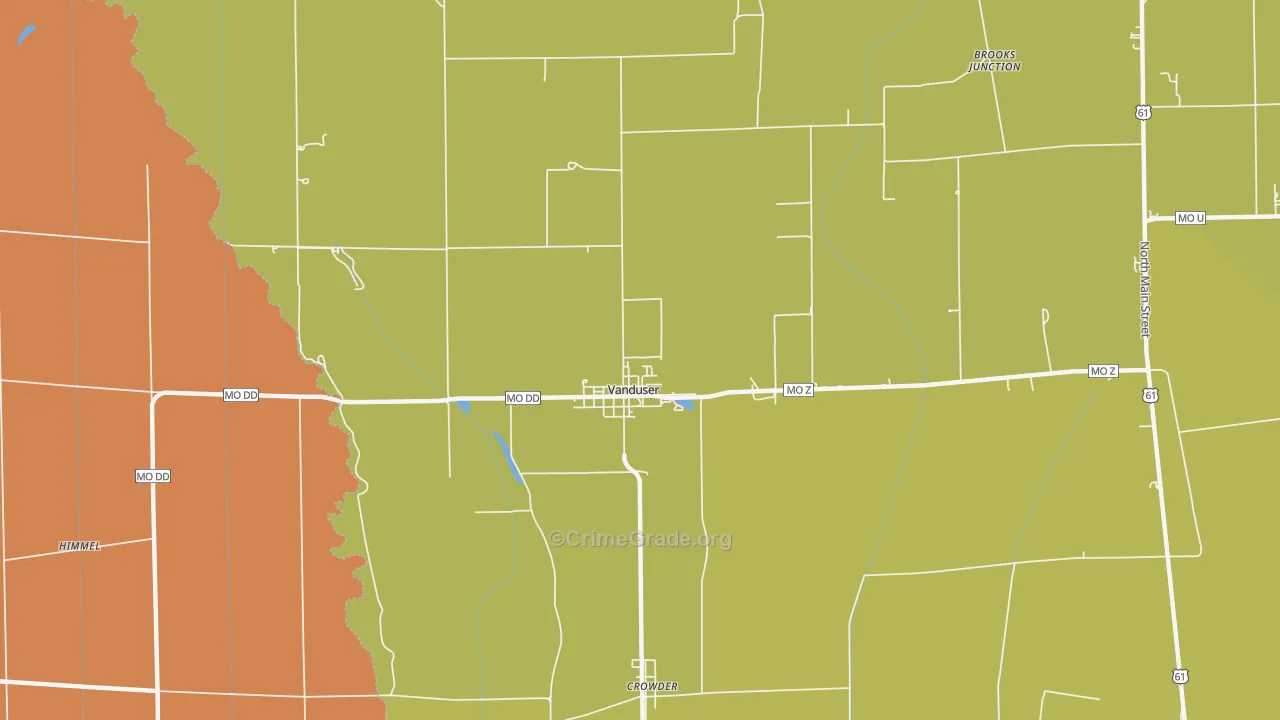 Vanduser, MO Map of Assault Rates