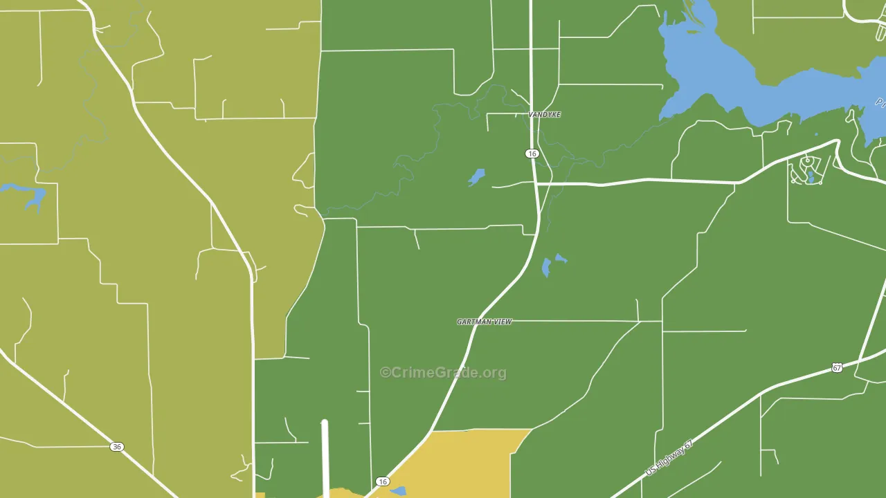 Vandyke, TX Map of Assault Rates
