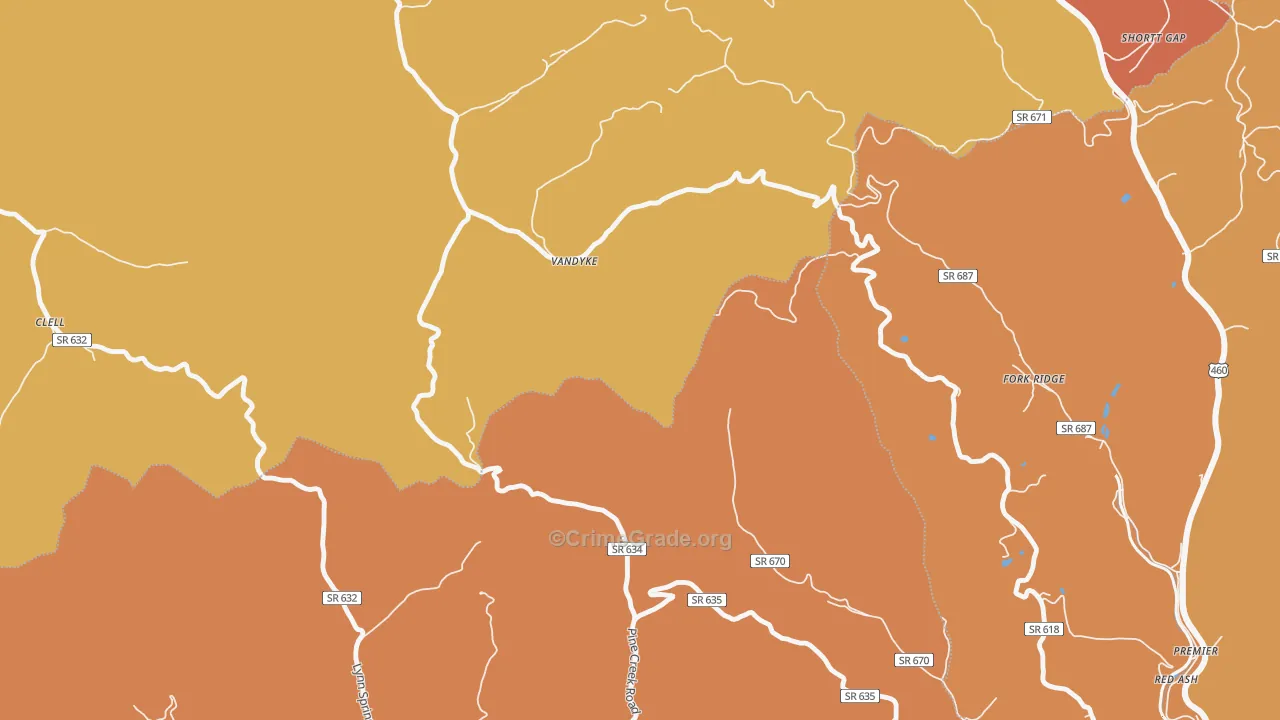 Vandyke, VA Map of Assault Rates