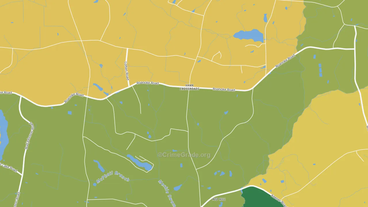 Vann Crossroads, NC Map of Assault Rates