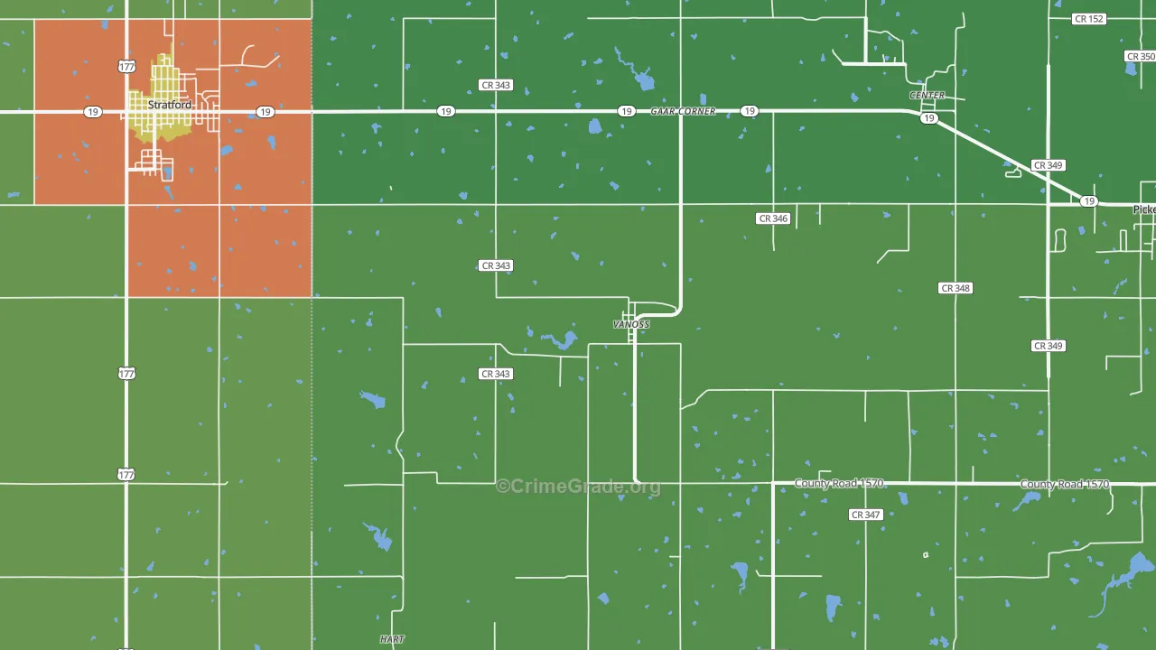 Vanoss, OK Map of Assault Rates