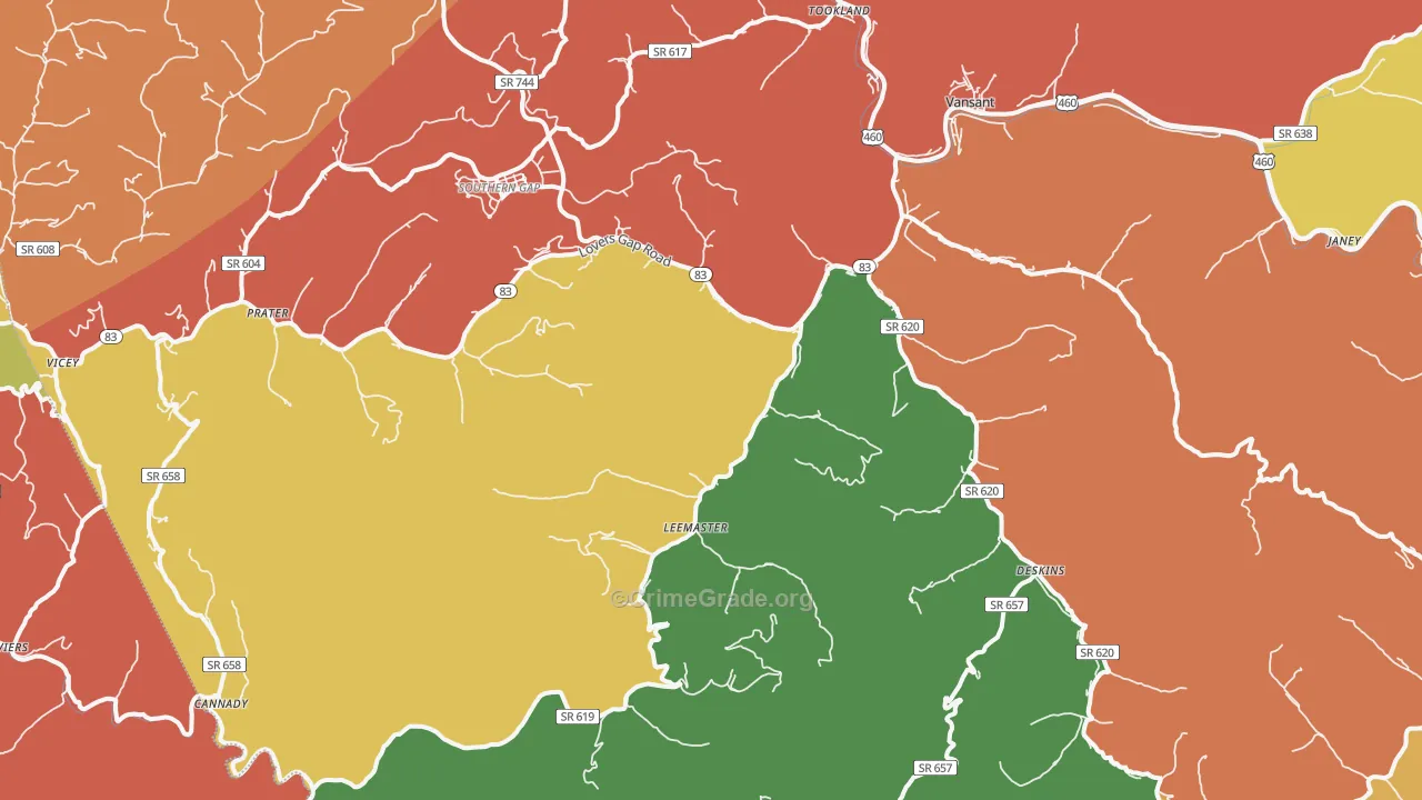Vansant, VA Map of Assault Rates