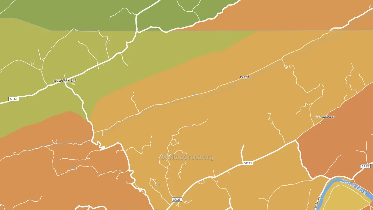 Vardy, TN Map of Assault Rates