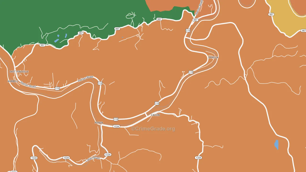 Varilla, KY Map of Assault Rates