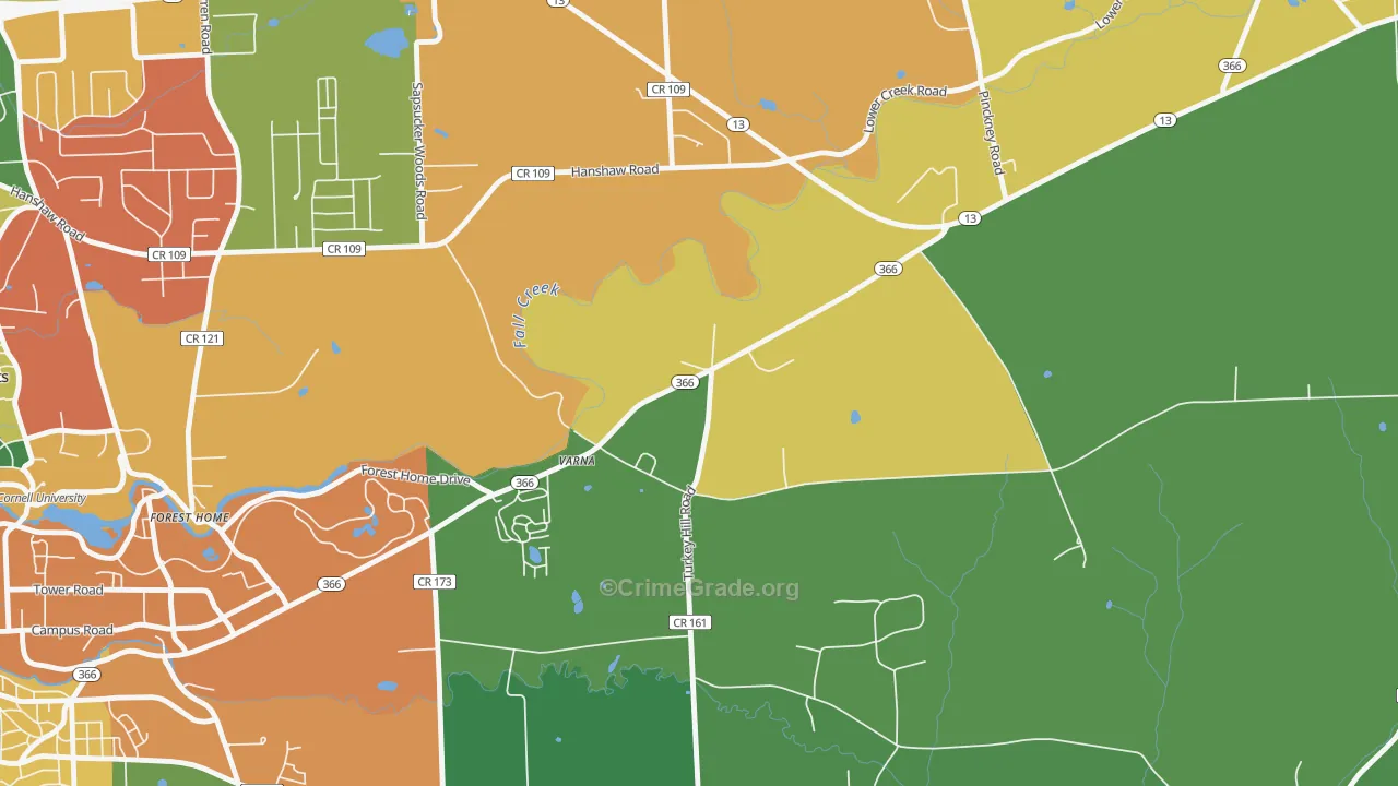 Varna, NY Map of Assault Rates