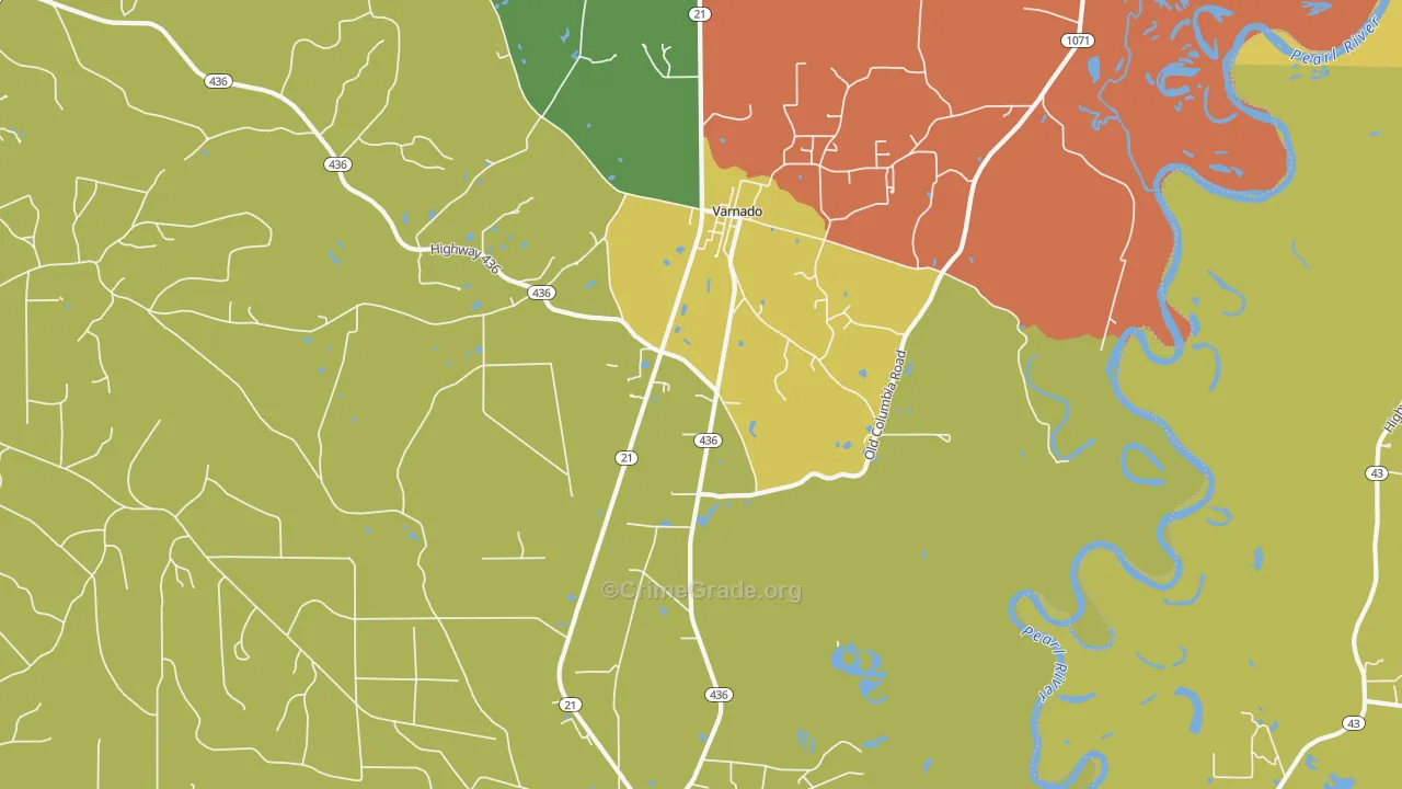 Varnado, LA Map of Assault Rates