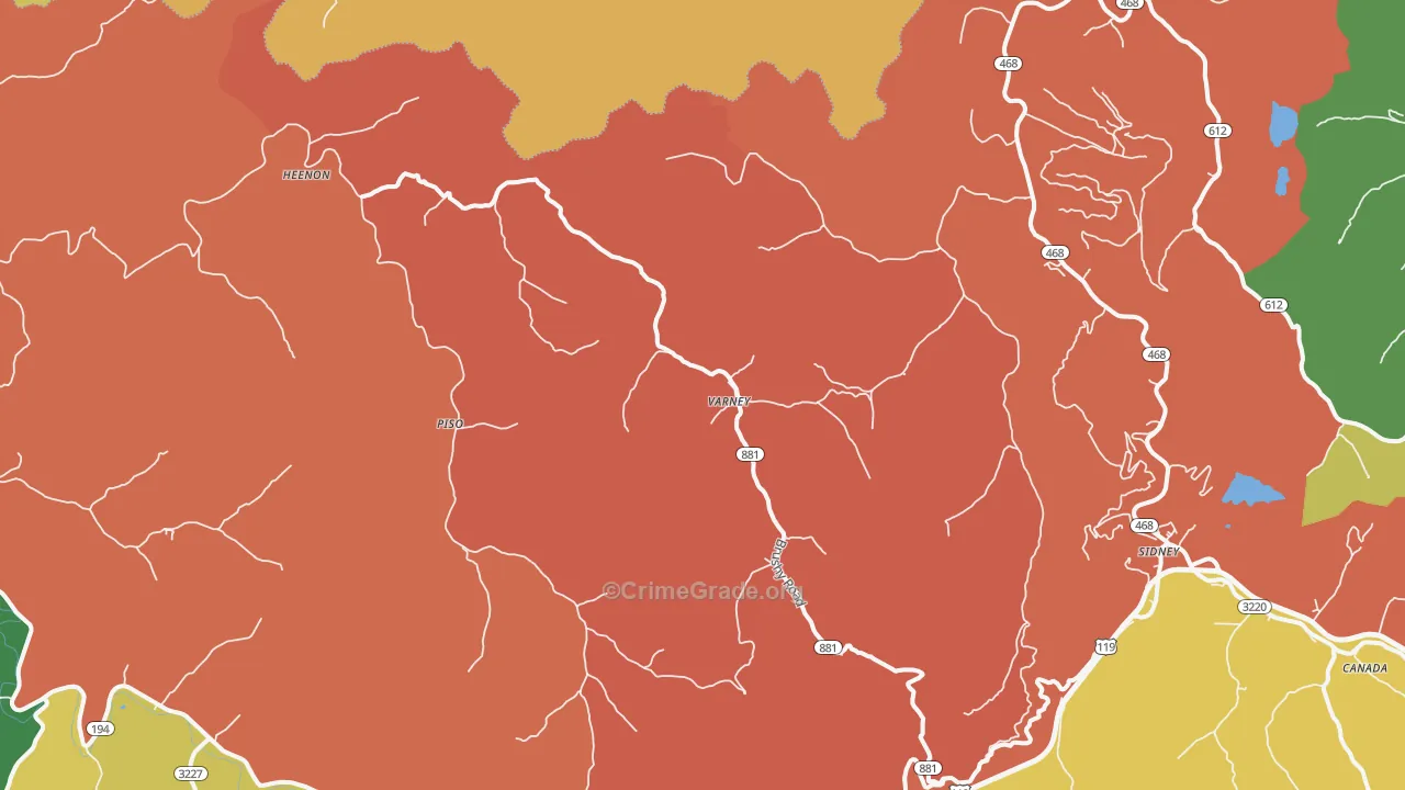 Varney, KY Map of Assault Rates