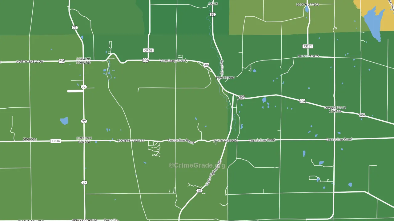 Varysburg, NY Map of Assault Rates
