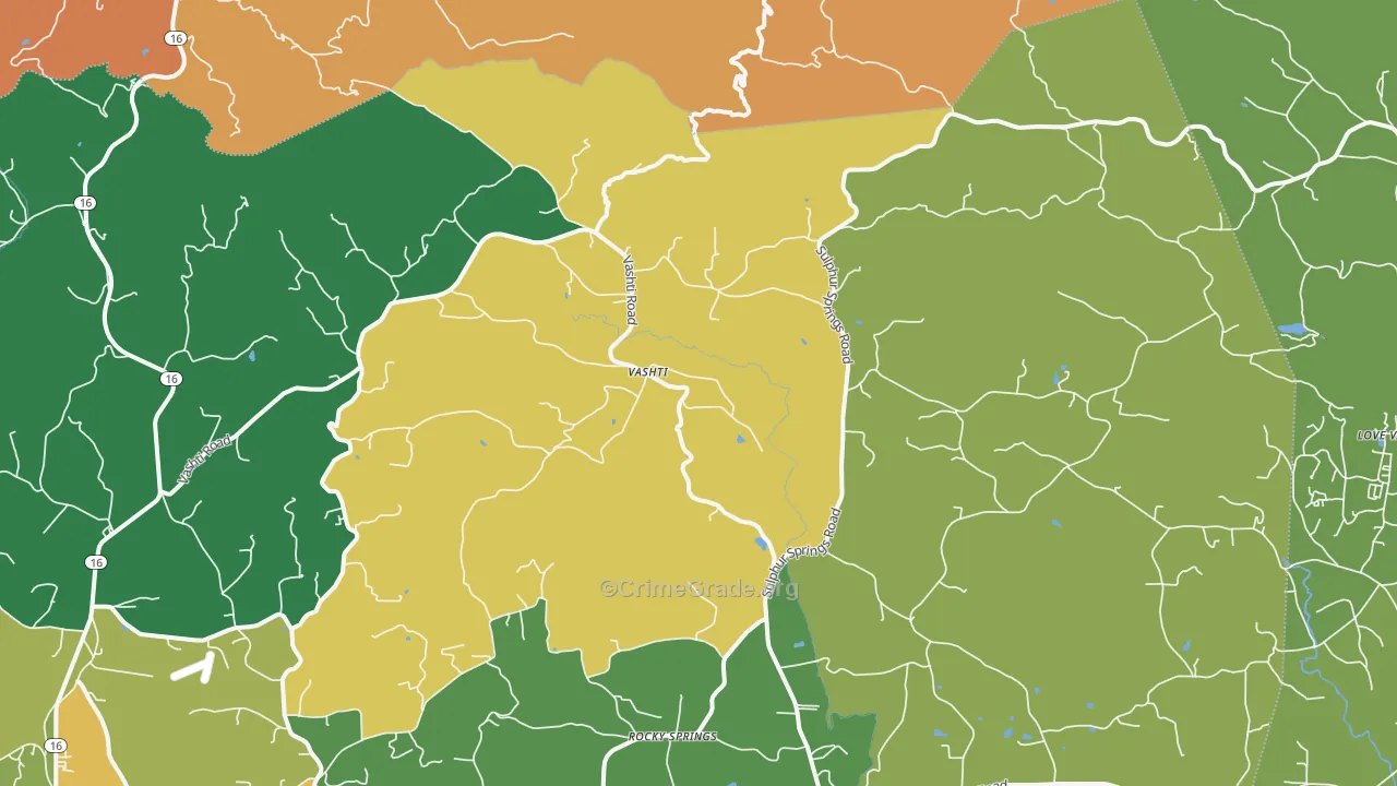 Vashti, NC Map of Assault Rates