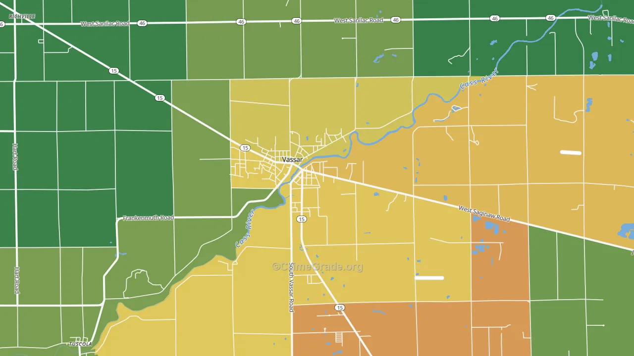 Vassar, MI Map of Assault Rates