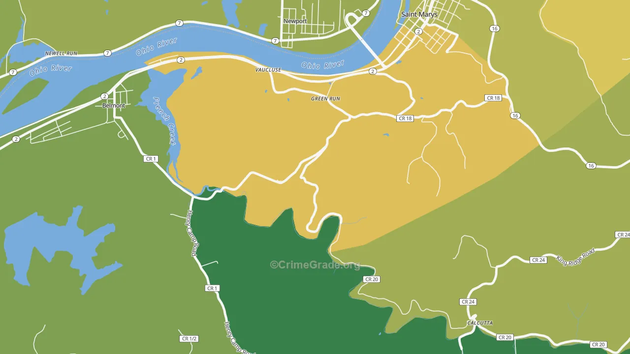 Vaucluse, WV Map of Assault Rates