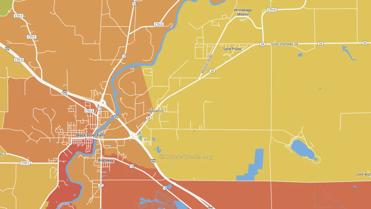 Vaudreuil, WI Map of Assault Rates