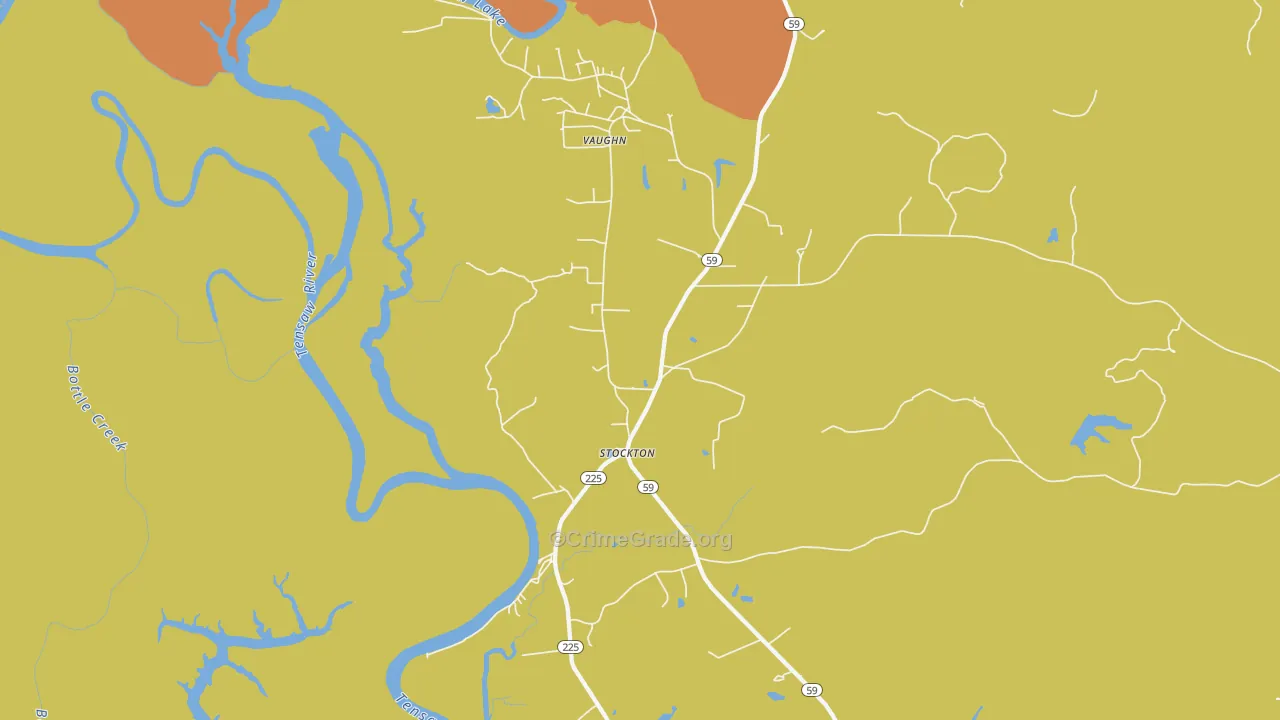 Vaughn, AL Map of Assault Rates