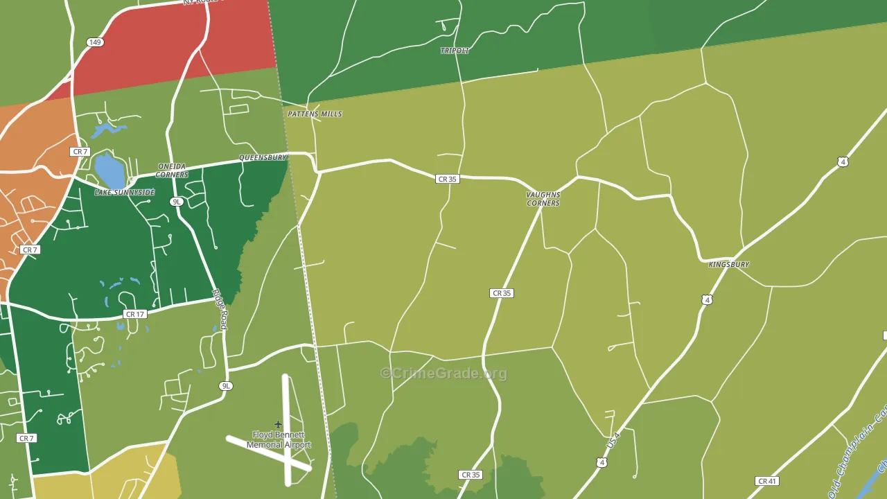 Vaughns Corners, NY Map of Assault Rates