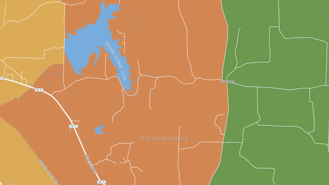 Vaughns Grove, TN Map of Assault Rates