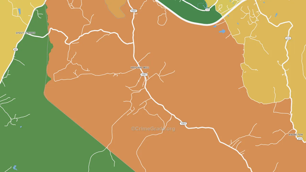Vaughns Mill, KY Map of Assault Rates