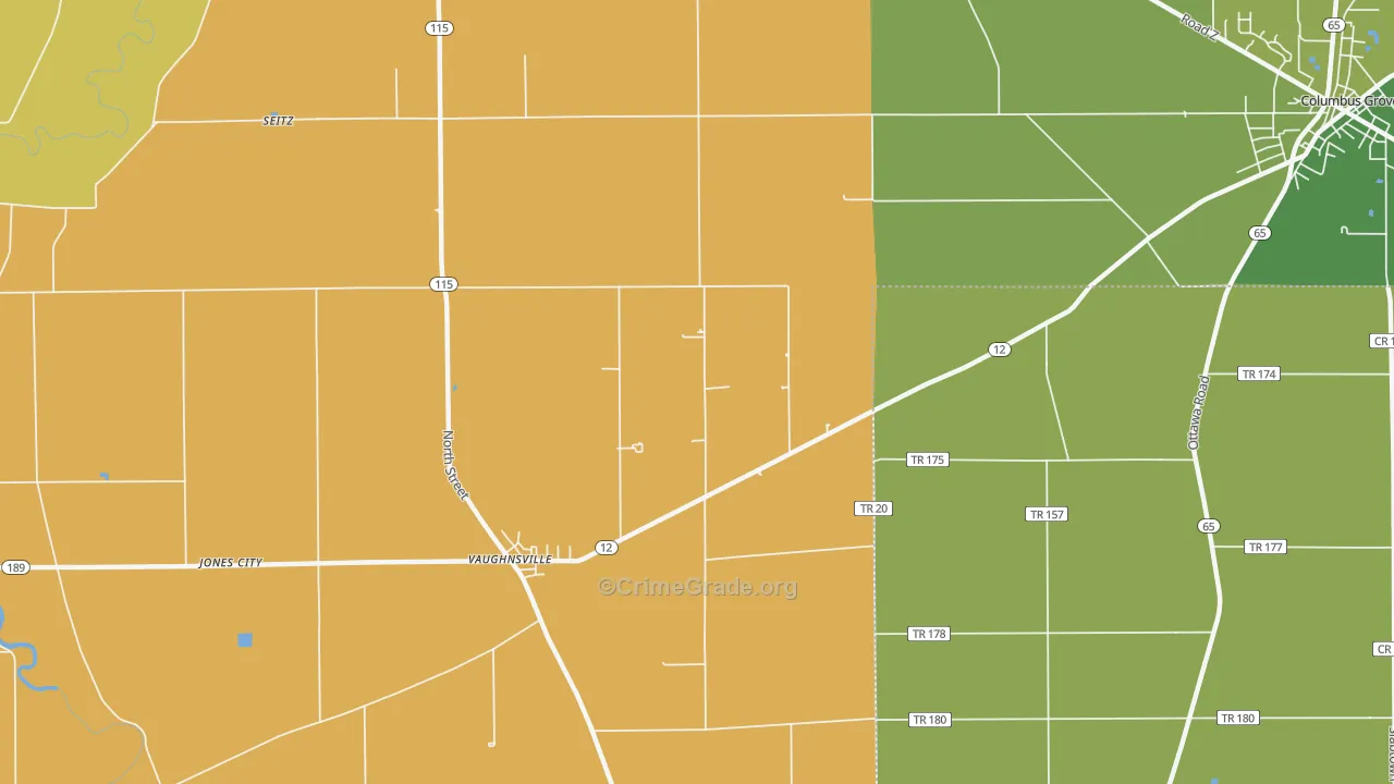 Vaughnsville, OH Map of Assault Rates