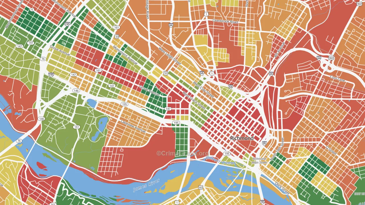 VCU, Richmond, VA Map of Assault Rates