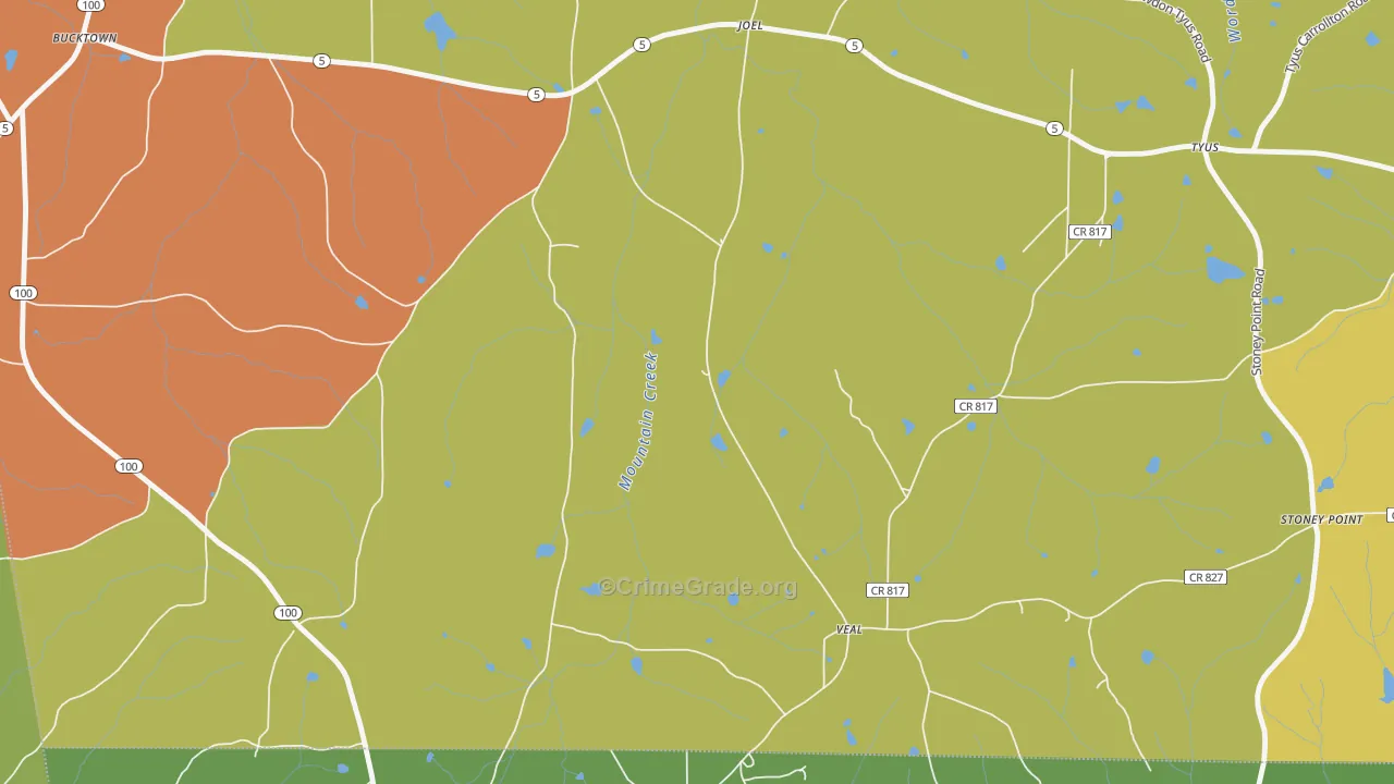 Veal, GA Map of Assault Rates