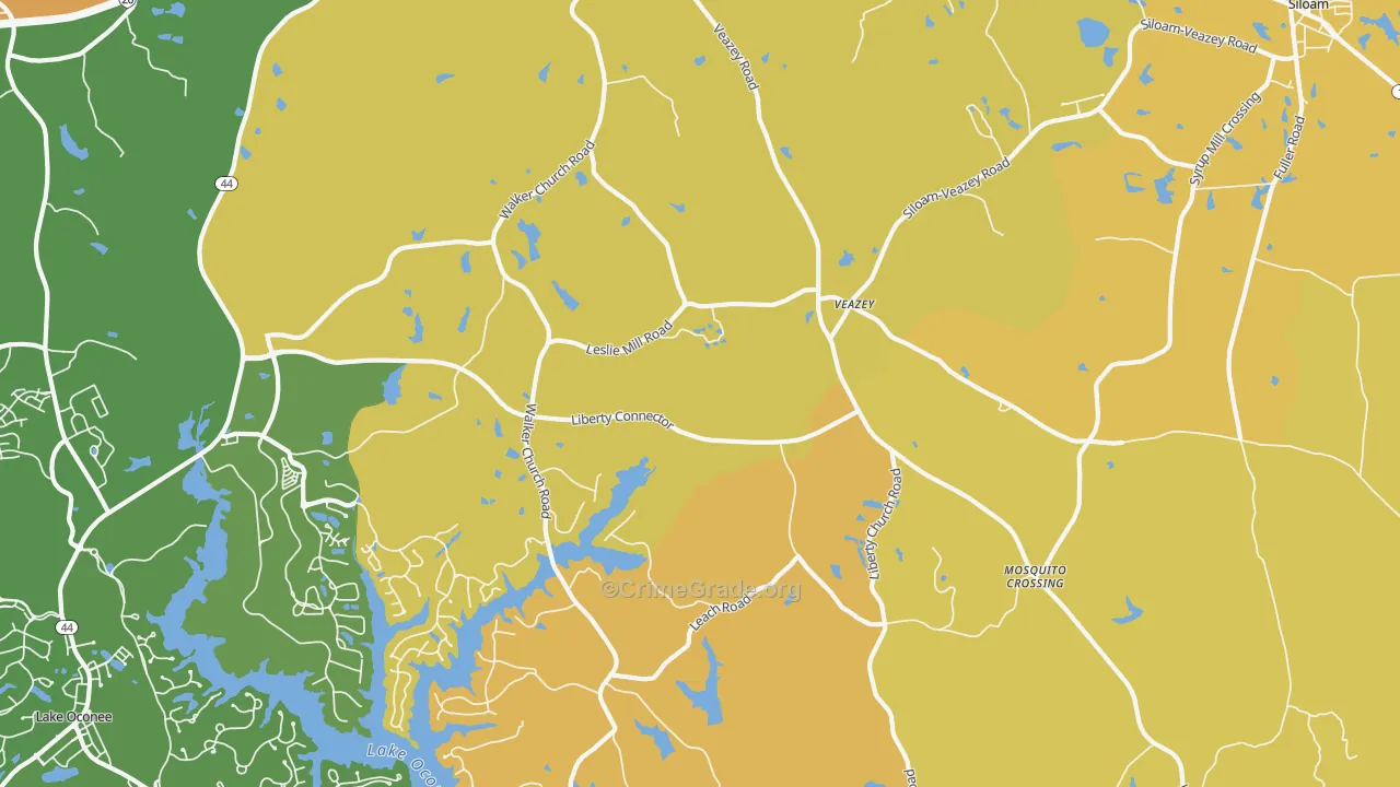 Veazey, GA Map of Assault Rates