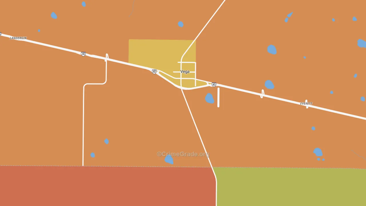 Vega, TX Map of Assault Rates