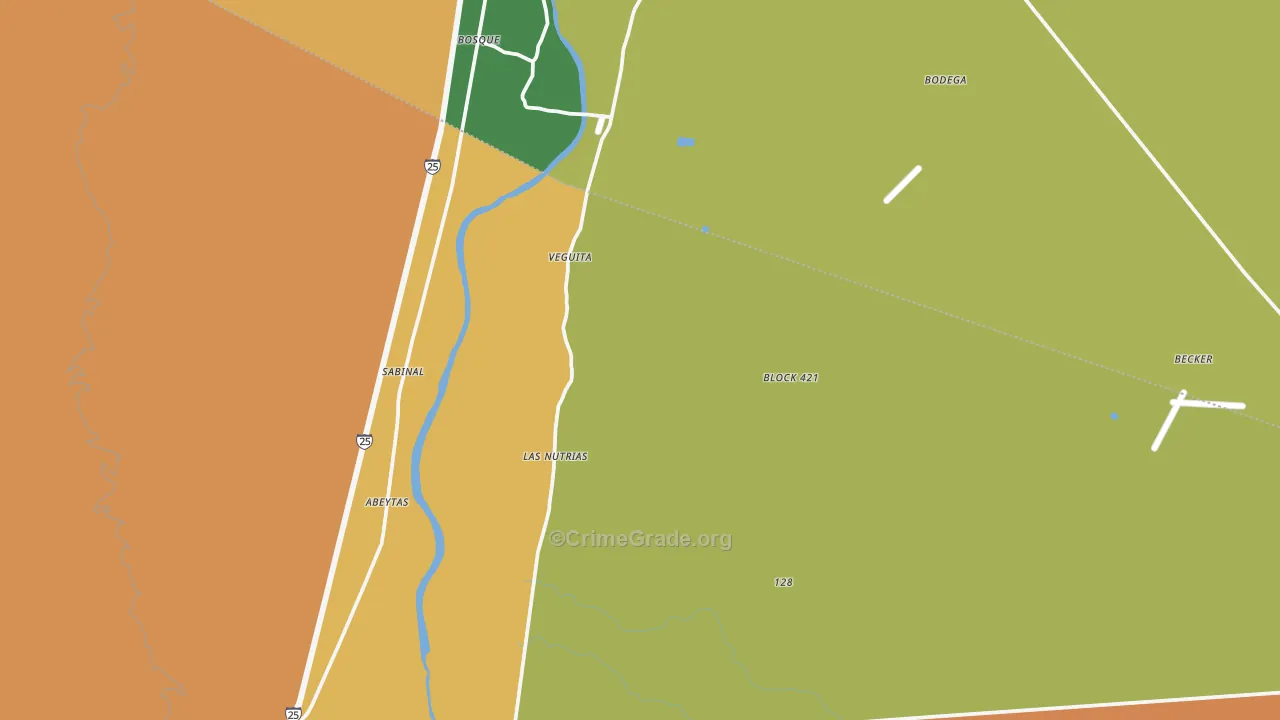 Veguita, NM Map of Assault Rates