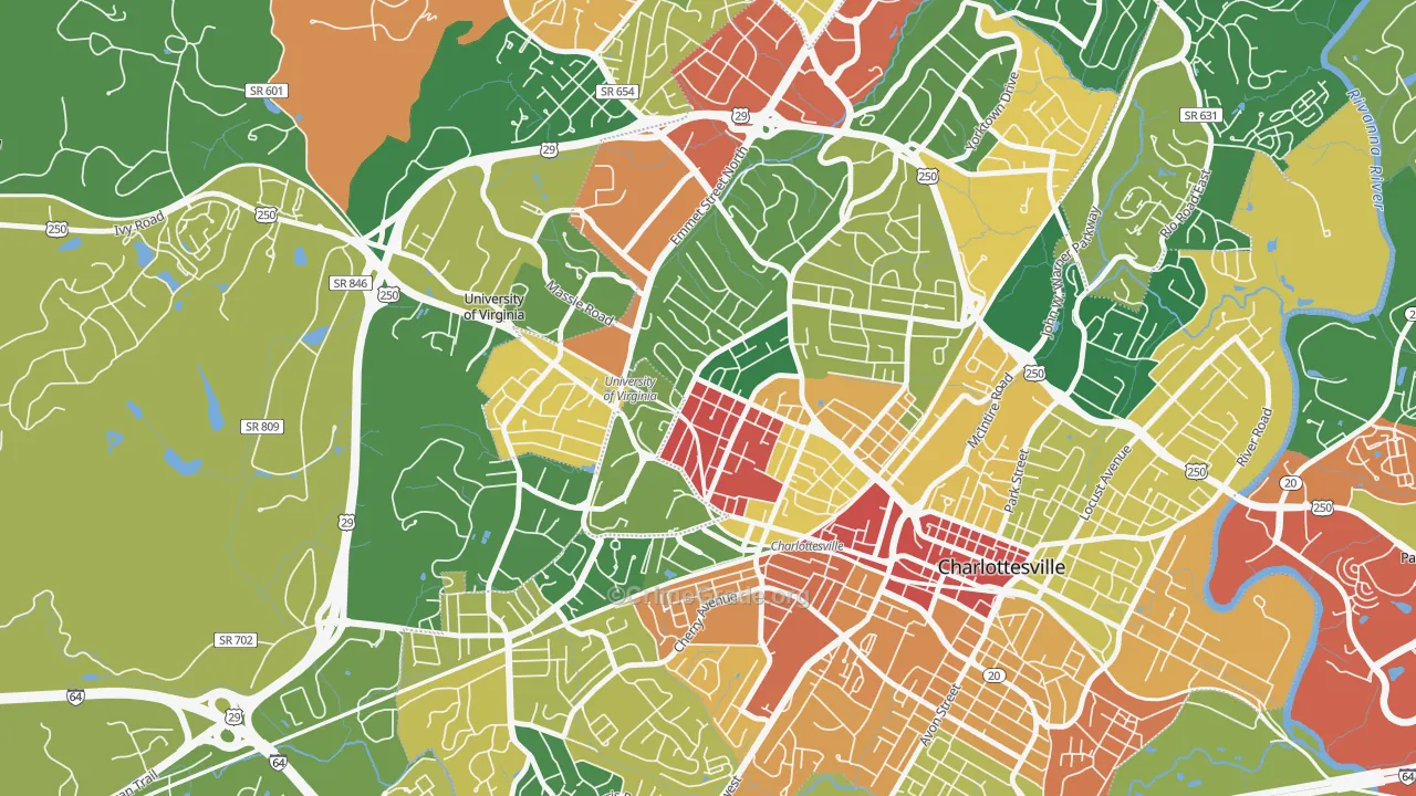 Venable, Charlottesville, VA Map of Assault Rates