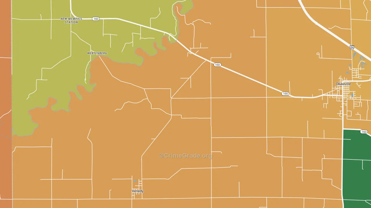 Venedy, IL Map of Assault Rates