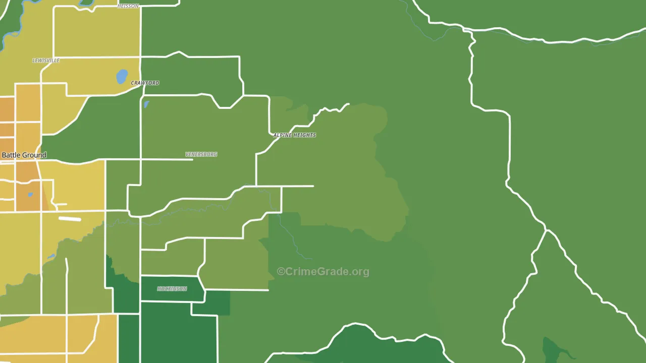 Venersborg, WA Map of Assault Rates