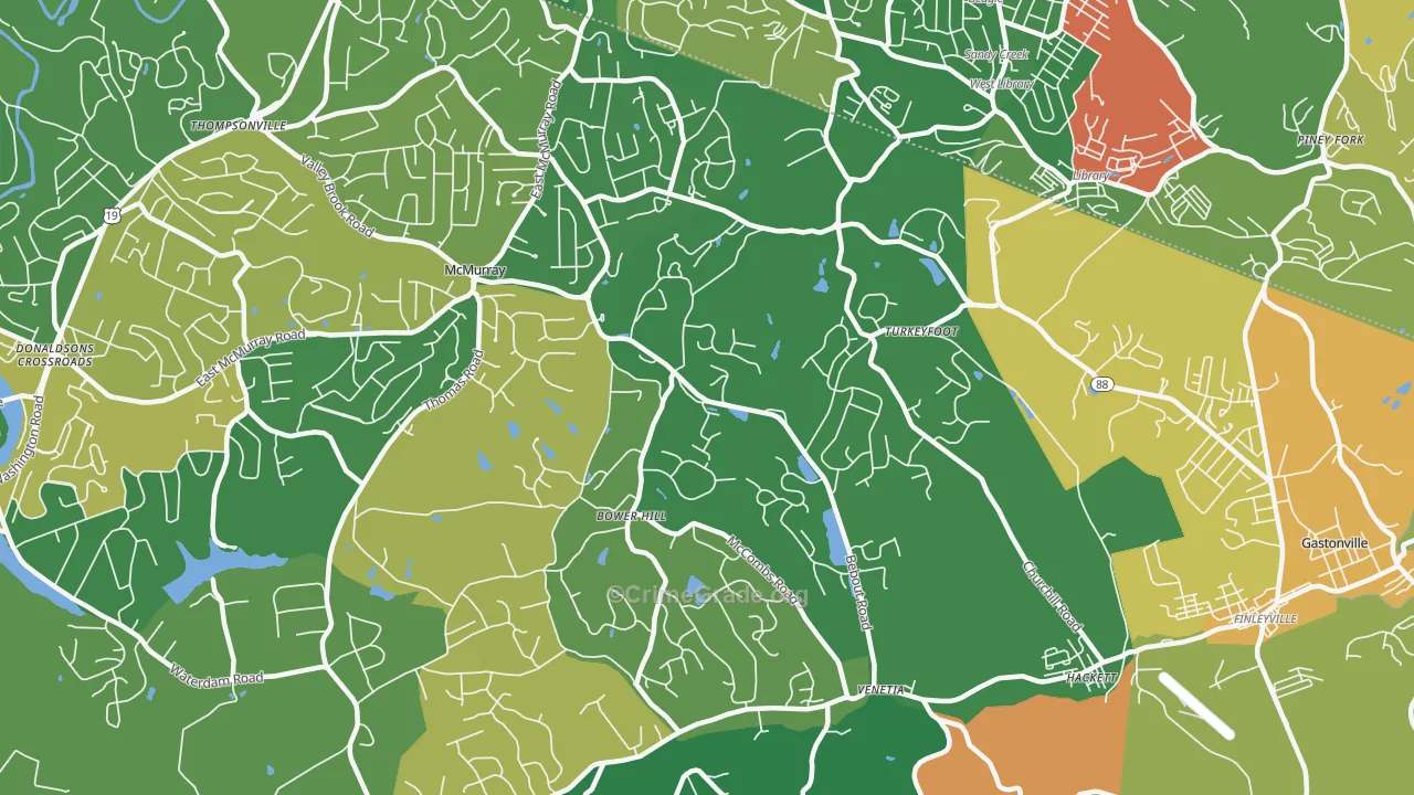 Venetia, PA Map of Assault Rates
