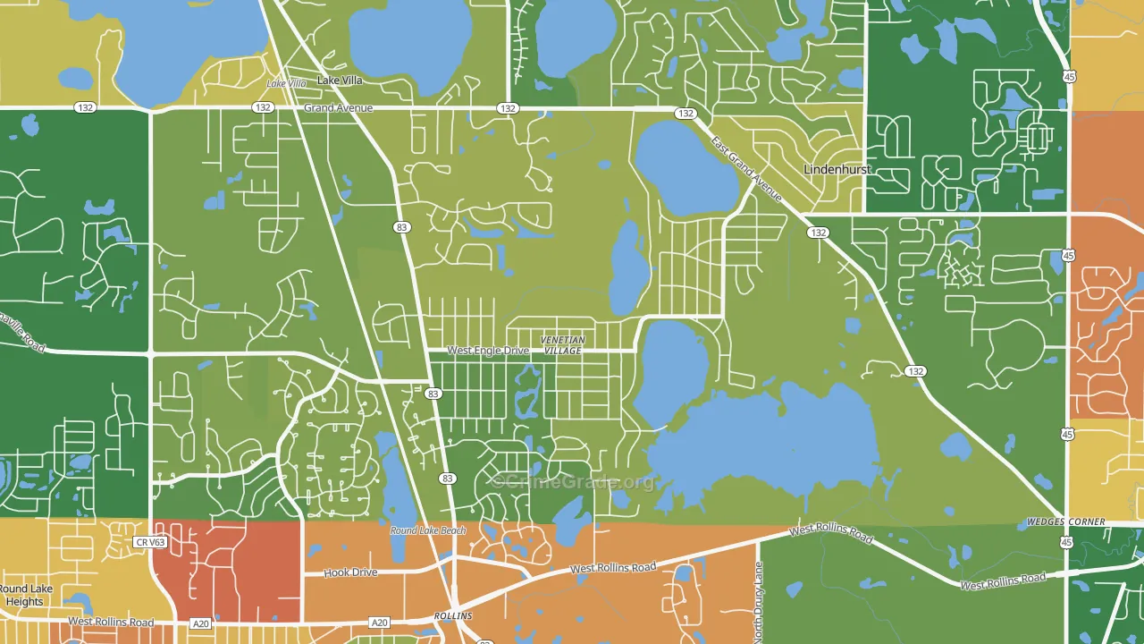 Venetian Village, IL Map of Assault Rates