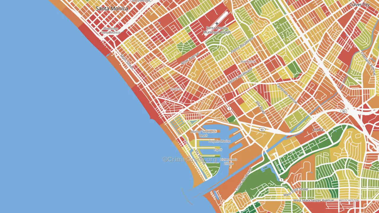 Venice, CA Map of Assault Rates