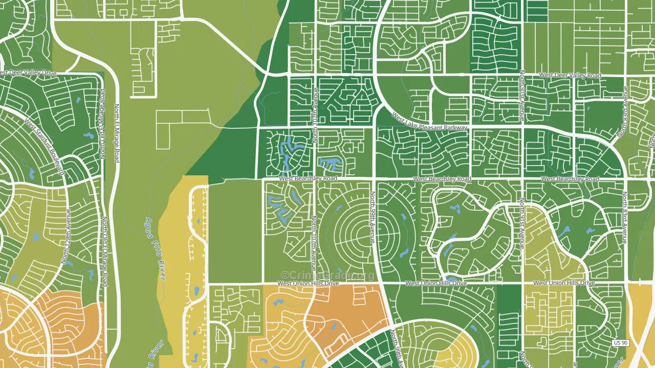 Ventana Lakes, Peoria, AZ Map of Assault Rates