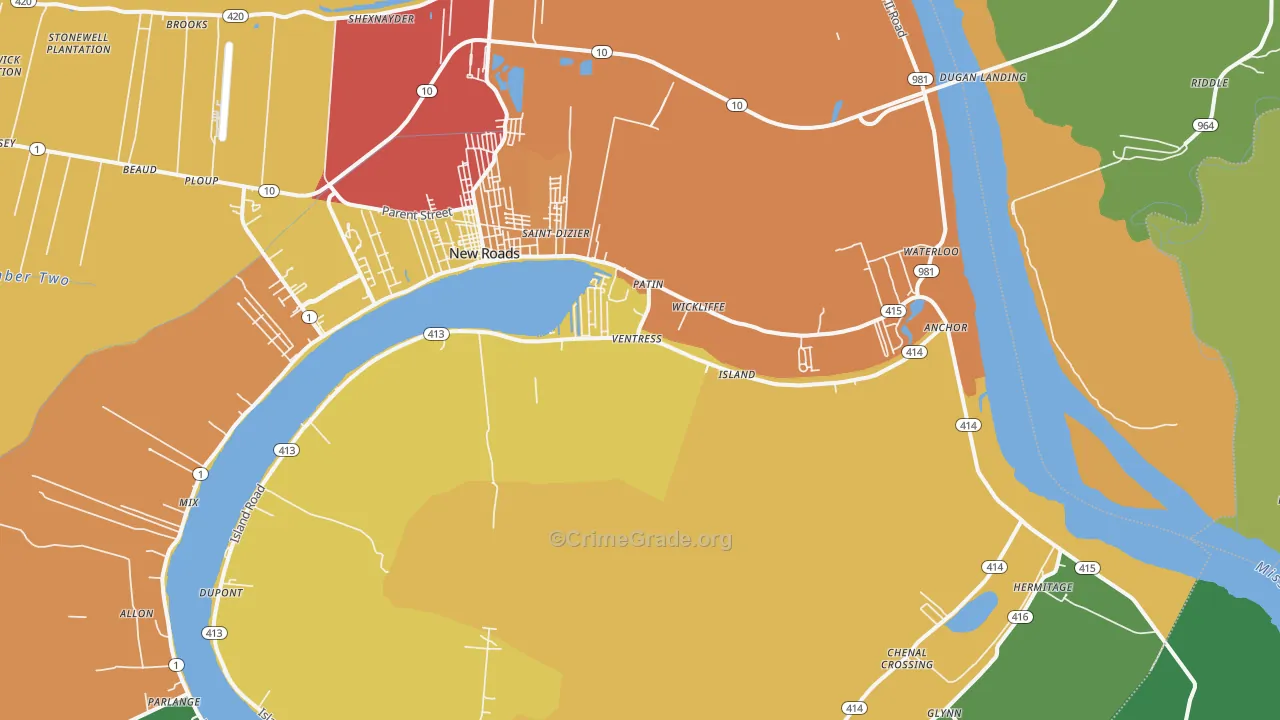 Ventress, LA Map of Assault Rates