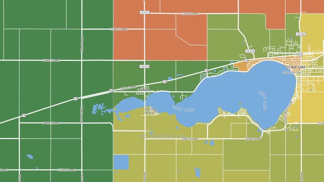 Ventura, IA Map of Assault Rates