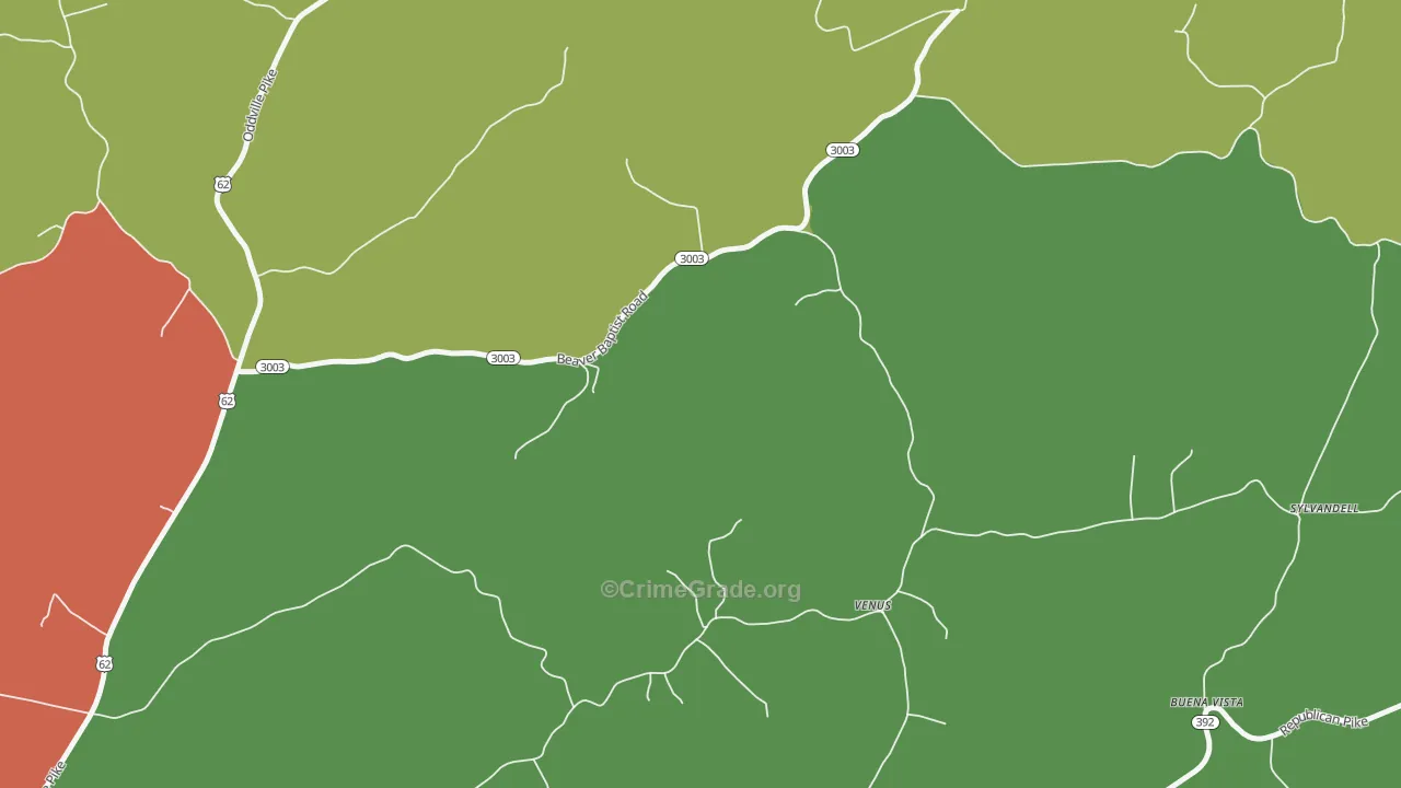 Venus, KY Map of Assault Rates