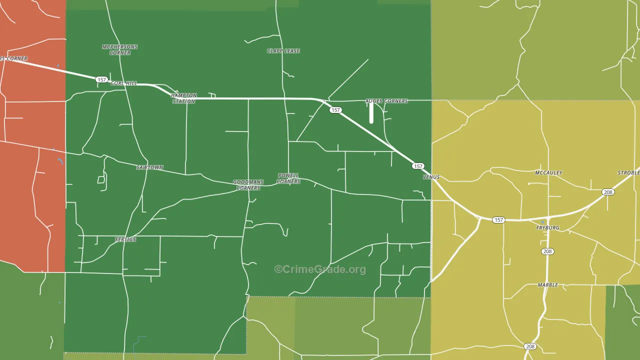 Venus, PA Map of Assault Rates