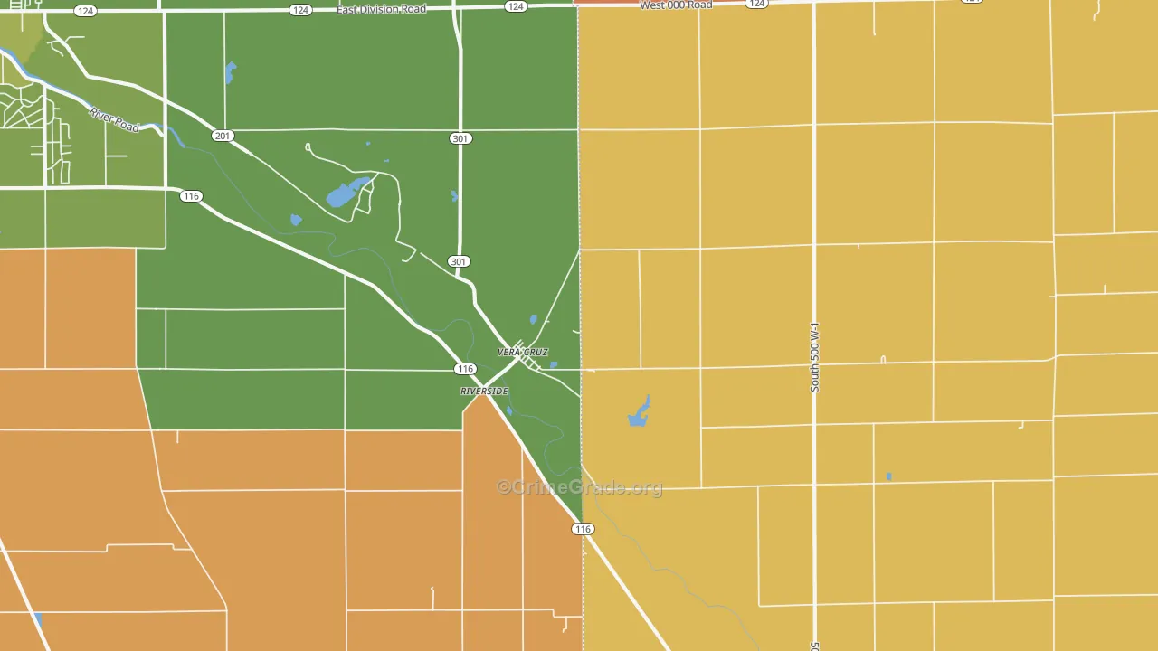 Vera Cruz, IN Map of Assault Rates