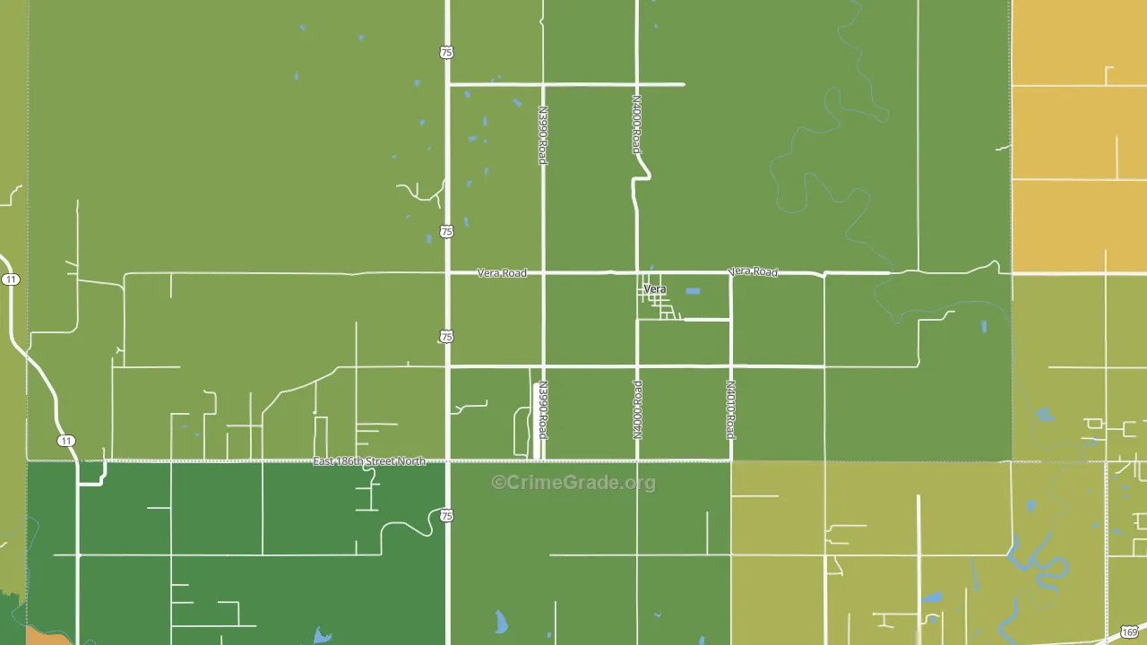 Vera, OK Map of Assault Rates