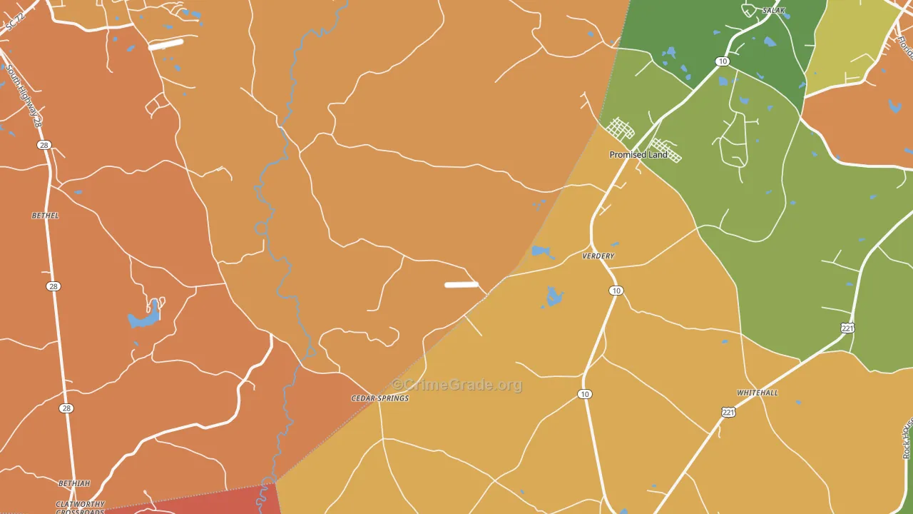 Verdery, SC Map of Assault Rates