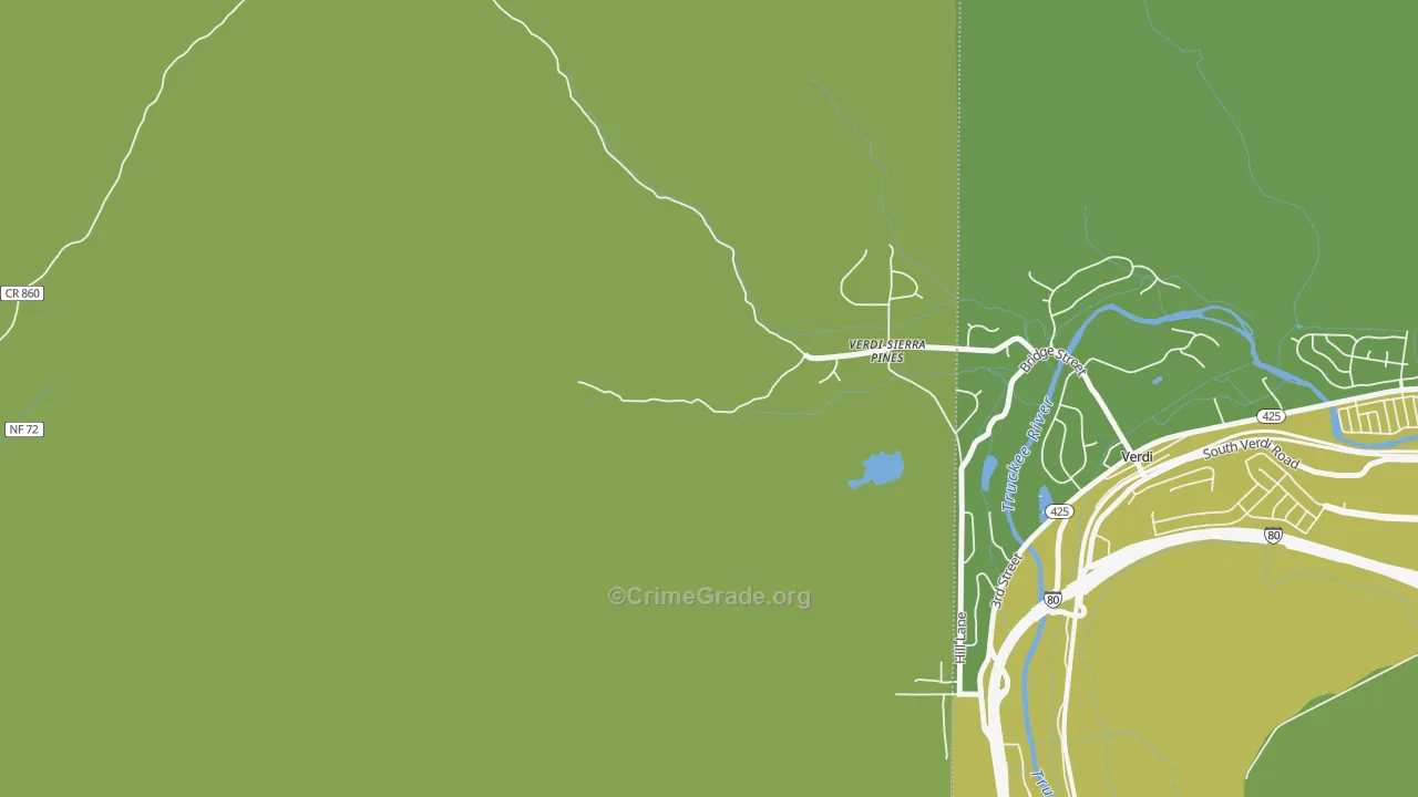 Verdi, CA Map of Assault Rates