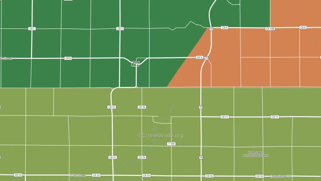 Verdi, MN Map of Assault Rates