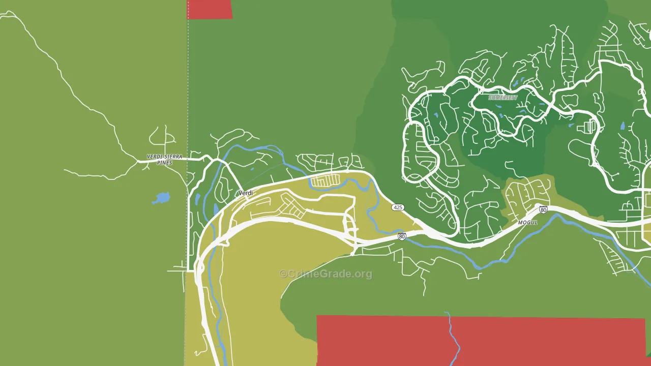 Verdi, NV Map of Assault Rates