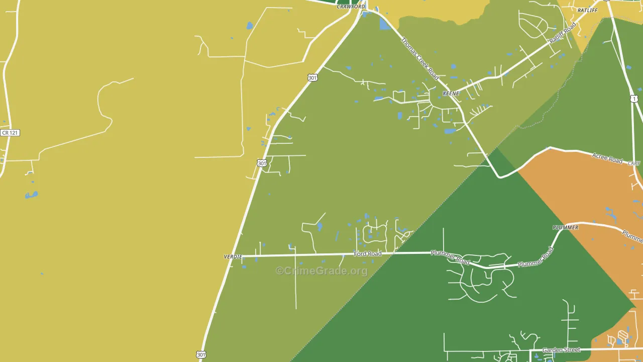 Verdie, FL Map of Assault Rates
